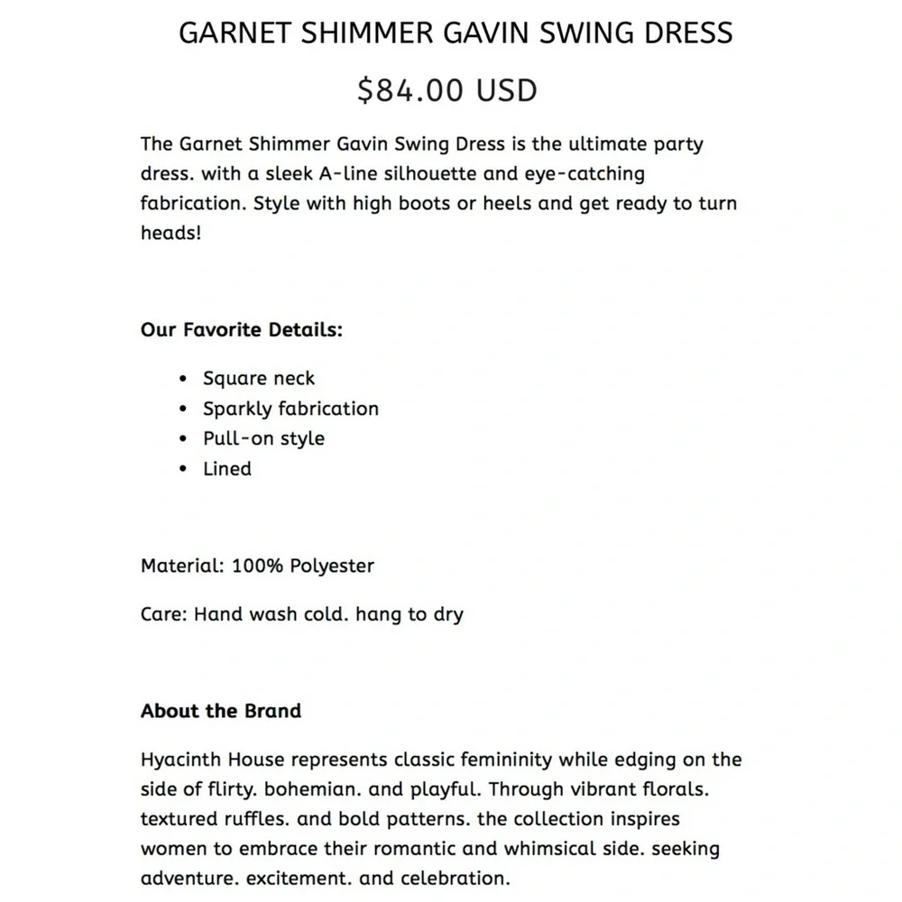 TUCKERNUCK HYACINTH HOUSE GAVIN GARNET SHIMMER SWING MINI DRESS - Picture 5 of 14